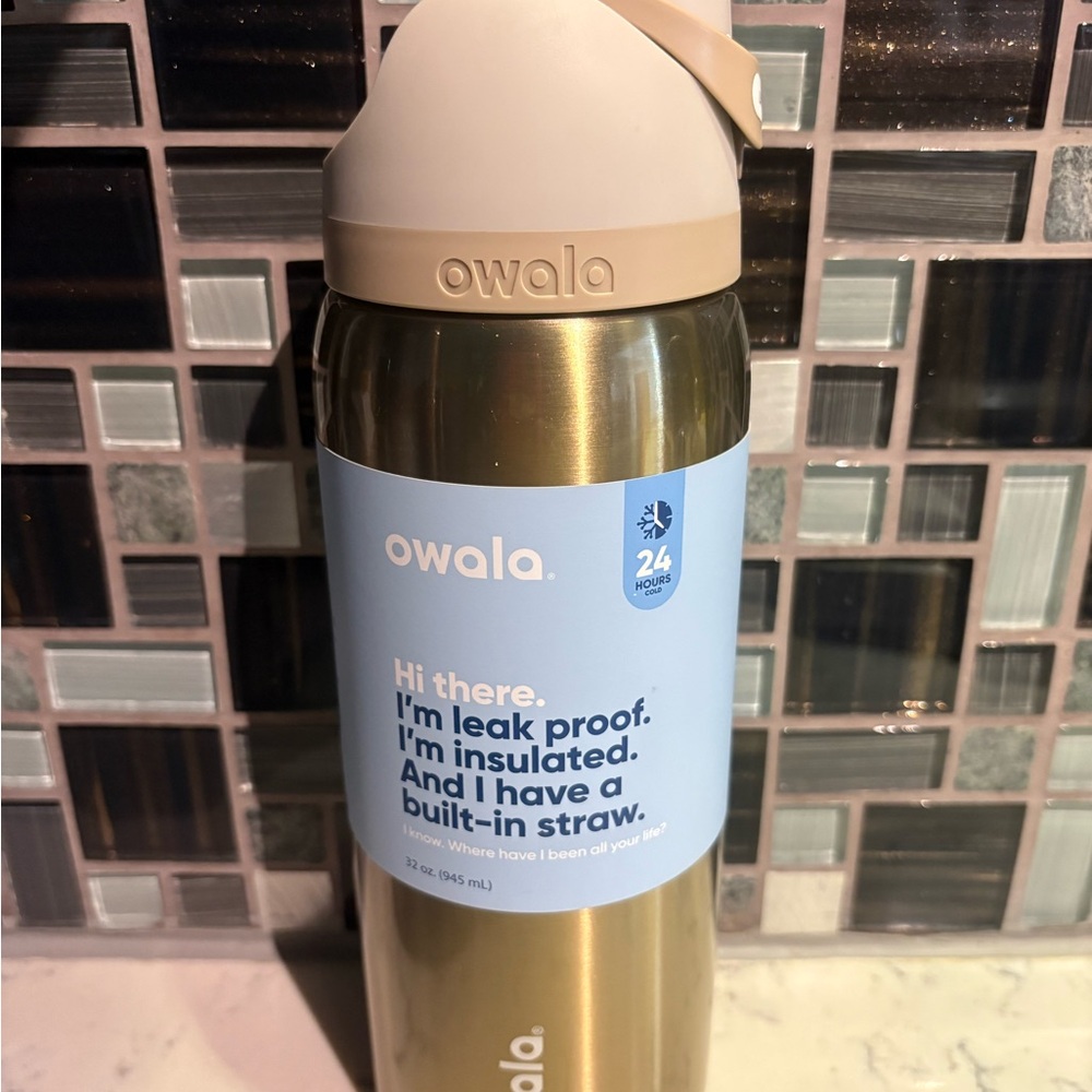 Owala Gold Insulated Water Bottle with Straw